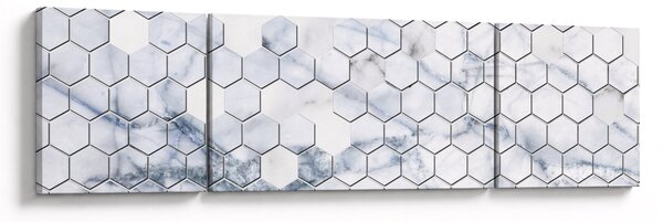 Obraz - Mramorované hexagony (170x50 cm)