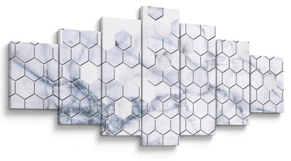 Obraz - Mramorované hexagony (210x100 cm)