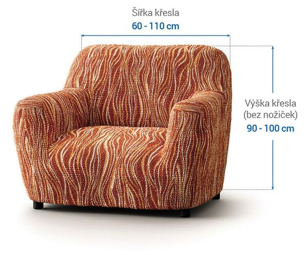 Bielastické potahy UNIVERSO NOVÉ žíhané cihlové křeslo (š. 60 - 110 cm)