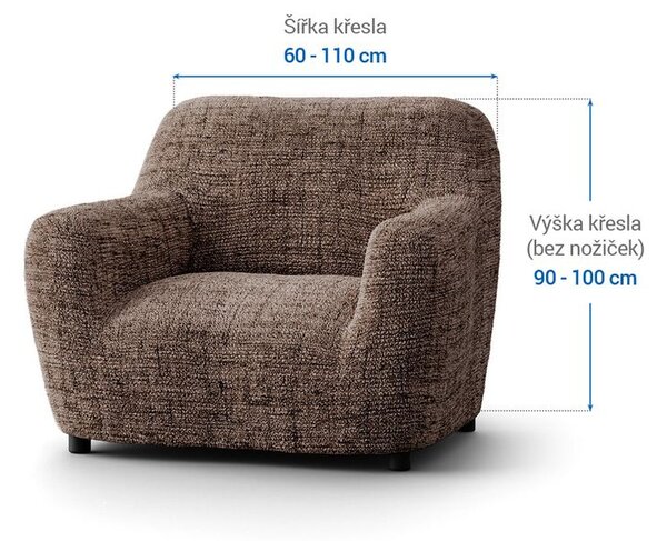Bielastické potahy VITTORIA hnědá křeslo (š. 60 - 110 cm)