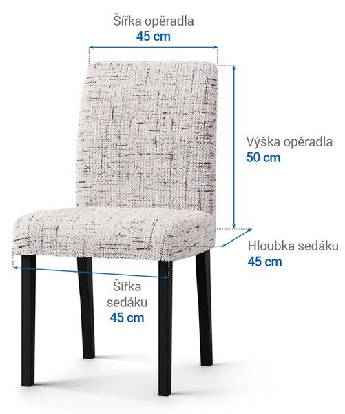 Bielastické potahy VITTORIA smetanová židle s opěradlem 2 ks (45 x 45 x 50 cm)