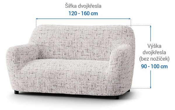 Bielastické potahy VITTORIA smetanová dvojkřeslo (š. 120 - 160 cm)