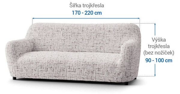 Bielastické potahy VITTORIA smetanová trojkřeslo (š. 170 - 220 cm)
