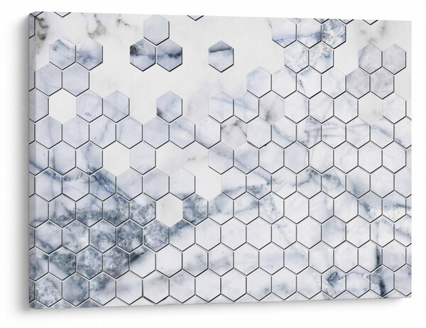 Obraz - Mramorované hexagony (70x50 cm)
