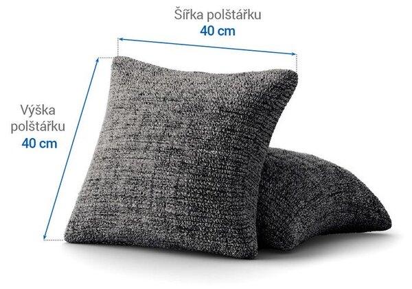 Bielastické potahy VITTORIA šedá povlaky na polštářky 2 ks ( 40 x 40 cm)
