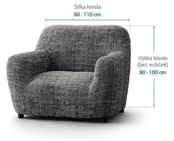 Bielastické potahy VITTORIA šedá křeslo (š. 60 - 110 cm)