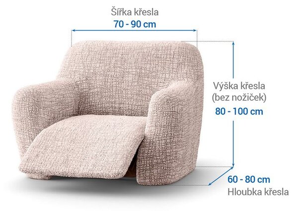 Bielastické potahy GRAFITI NOVÉ béžové relaxační křeslo (š. 70 - 90 cm)