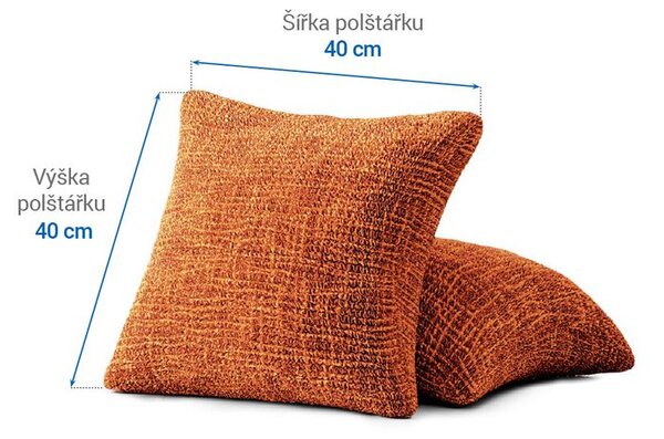 Bielastické potahy GRAFITI NOVÉ cihlové povlaky na polštářky 2 ks (40 x 40 cm)