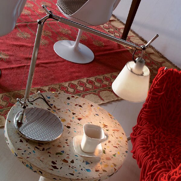 Artemide 50TOL Tolomeo Basculante 180 Tavolo, stolní lampa s vypínačem, pergamenové stínítko, 1x8W LED E27, výška 65-108cm