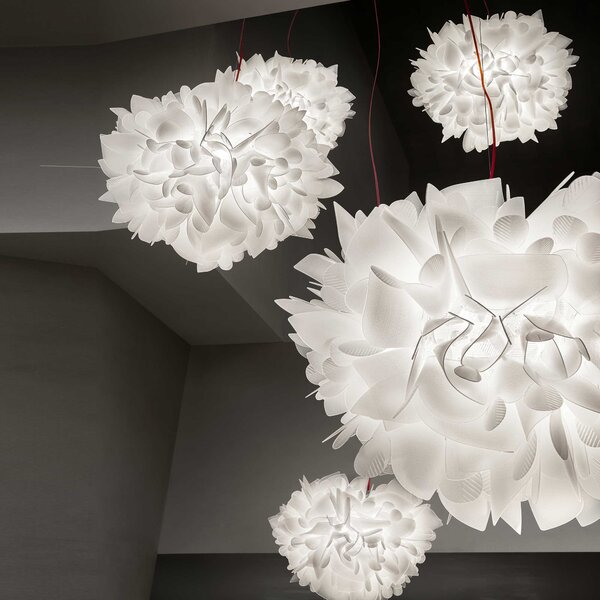 SLAMP VELSL00FLG01R00000EU Veli Foliage Large, závěsné designové svítidlo s červeným kabelem, 4x12W E27, prům. 55cm