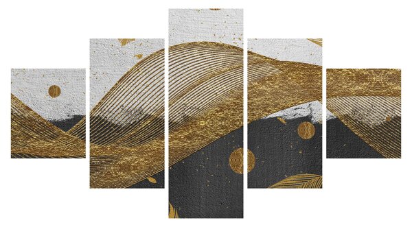 Obraz - Zlaté pírka (125x70 cm)