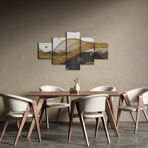 Obraz - Zlaté pírka (125x70 cm)