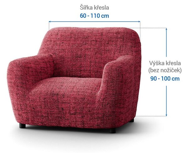 Bielastické potahy VITTORIA bordó křeslo (š. 60 - 110 cm)