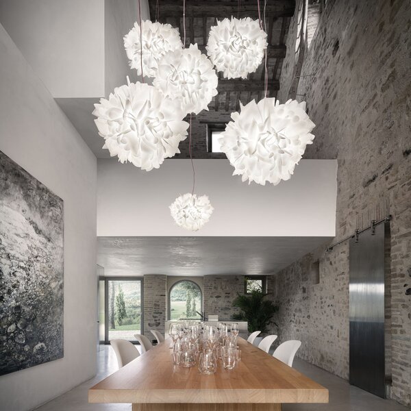 SLAMP VELSL00FLG01R00000EU Veli Foliage Large, závěsné designové svítidlo s červeným kabelem, 4x12W E27, prům. 55cm