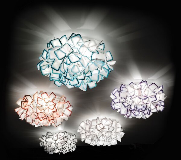 SLAMP CLICL00ORG00000000EU Clizia large, stropní designové svítidlo z Opalflexu s oranžovým okrajem, 3x12W E27, prům. 78cm