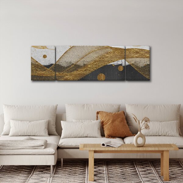 Obraz - Zlaté pírka (170x50 cm)