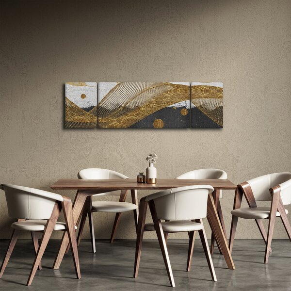 Obraz - Zlaté pírka (170x50 cm)