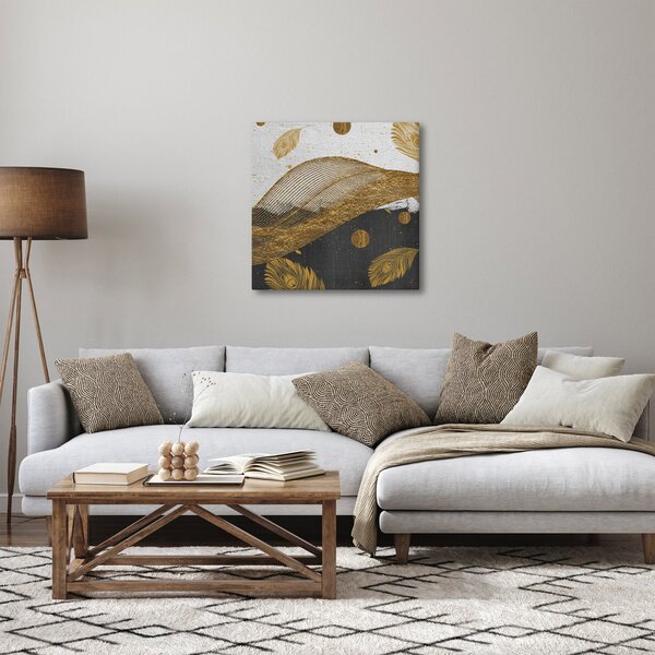 Obraz - Zlaté pírka (30x30 cm)