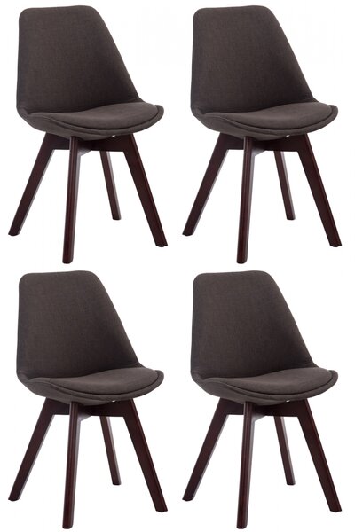 Židle Borne V2 látka (SET 4 ks), dřevené nohy ořech - Tmavě šedá