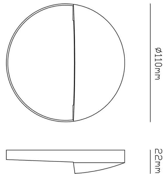 Mantra 7013 Baker, šedé svítidlo pro orientační osvětlení exteriéru, 3W LED 3000K, prům 11cm, IP54