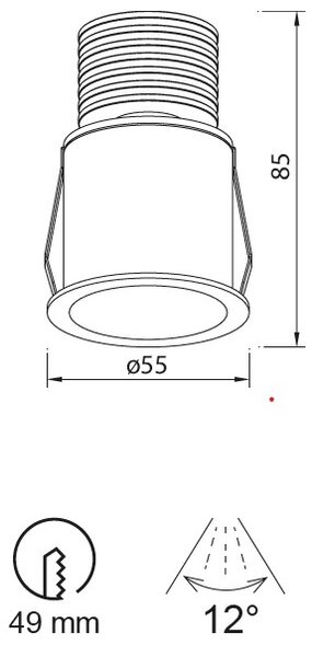 Mantra 7082 Guincho, bílá zápustná bodovka 5W LED 2700K, prům. 5,5cm, IP54