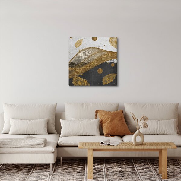 Obraz - Zlaté pírka (30x30 cm)
