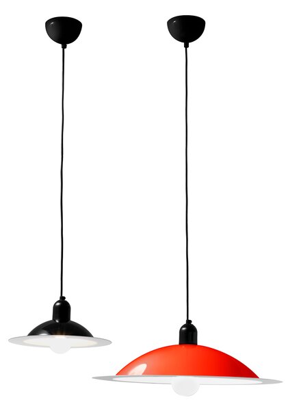 Stilnovo 8985 Lampiatta, retro červené závěsné svítidlo, 1x7W LED E27, prům. 28,2cm