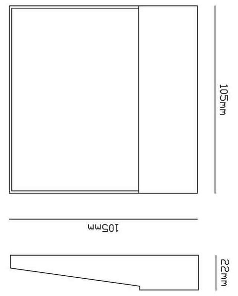 Mantra 7011 Baker, šedé svítidlo pro orientační osvětlení exteriéru, 3W LED 3000K, 10,5x10,5cm, IP54