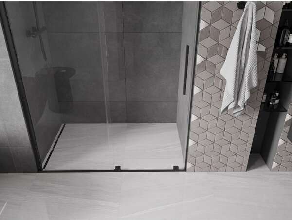 Mexen Velar posuvné sprchové dveře 130 cm, transparentní, černé - 871-130-000-01-70