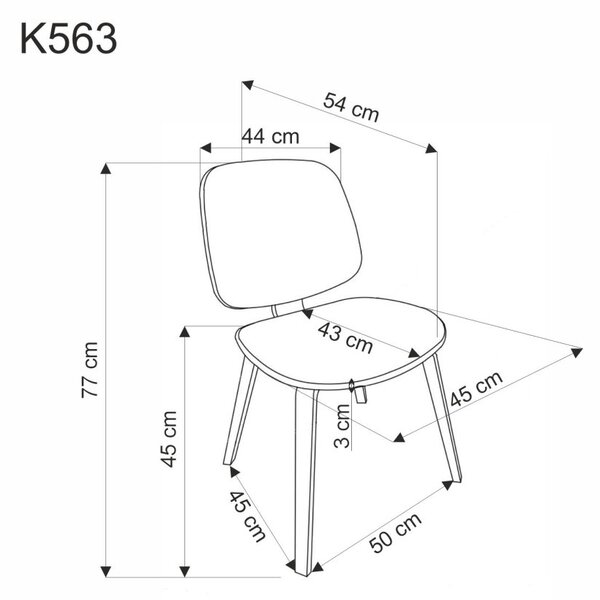 Halmar Jídelní židle K563 šedá/ořech