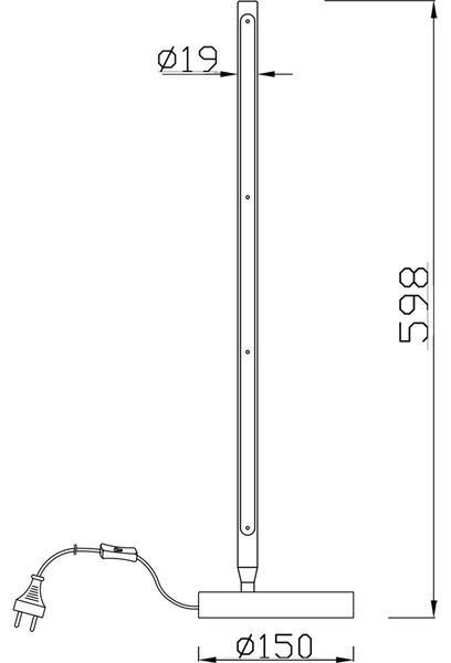 Mantra 6737 Torch, bílá stolní lampa LED 11W 3000K, výška 45cm
