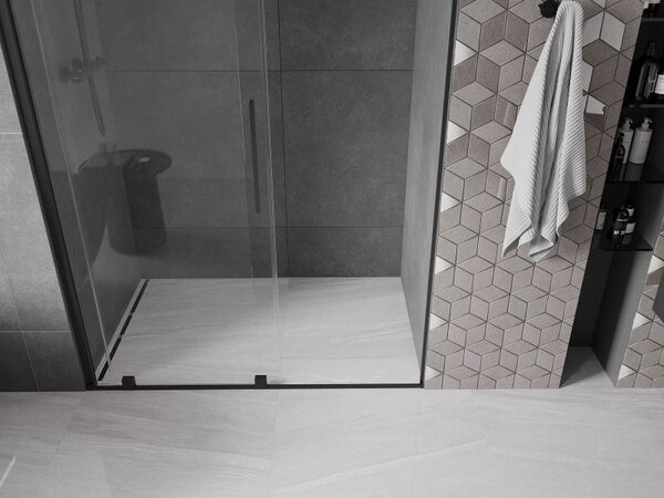 Mexen Velar posuvné sprchové dveře 130 cm, transparentní, černé - 871-130-000-01-70
