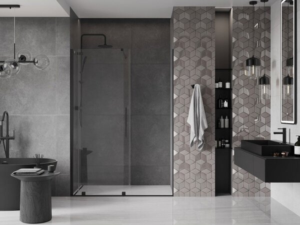 Mexen Velar posuvné sprchové dveře 130 cm, transparentní, černé - 871-130-000-01-70