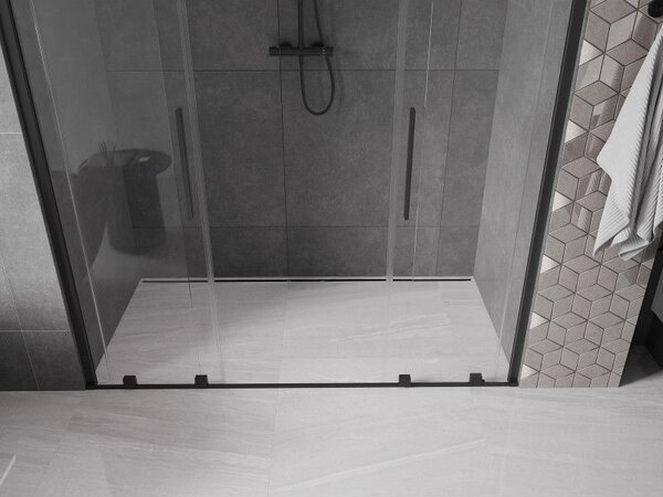 Mexen Velar Duo sprchové dveře posuvné 170 cm, transparentní, černé - 871-170-000-02-70