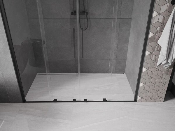 Mexen Velar Duo sprchové dveře posuvné 170 cm, transparentní, černé - 871-170-000-02-70