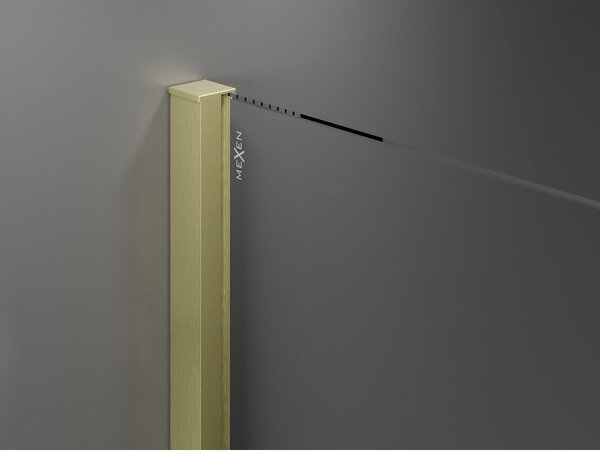 Mexen Velar sprchové dveře posuvné 110 cm, průhledné, zlaté kartáčované - 871-110-000-01-55