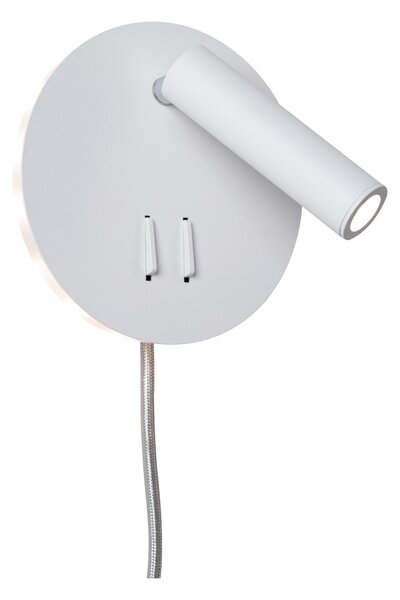 Paulmann 78918 Tabari, nástěnné svítidlo k posteli s dvojím svícením, LED 4W+1,4W 3000K, bílá, průměr 14cm