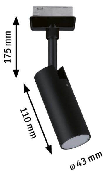 Paulmann 96940 Tubo, spot pro Urail system, 1x5W LED 4000K, matná černá