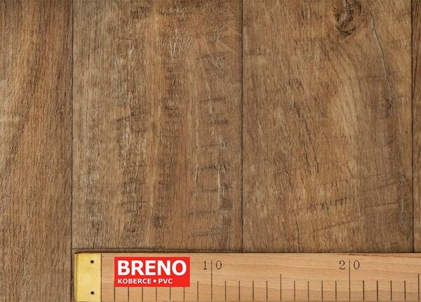 Breno PVC AMBIENT Stock Oak 39M – tmavé dřevo, šíře 400 cm