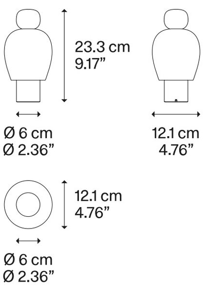 Lodes 17081 8126 Easy Peasy Lagoon, lampička na baterii se stmívačem, 3W LED 2700-3000K, výška 23,3cm