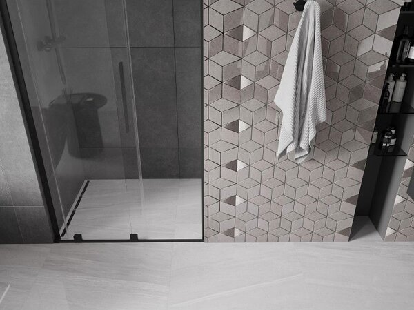 Mexen Velar L sprchové dveře posuvné 120 cm, průhledné, černé - 871-120-003-01-70