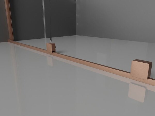 Mexen Velar L posuvné sprchové dveře 90 cm, transparentní, kartáčovaná měď - 871-090-003-01-65