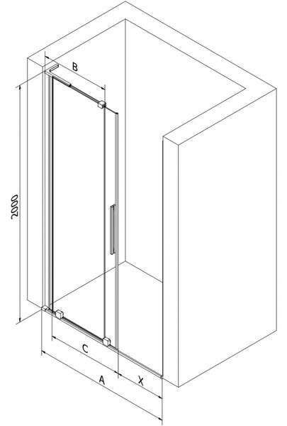 Mexen Velar L posuvné sprchové dveře 90 cm, transparentní, kartáčovaná měď - 871-090-003-01-65