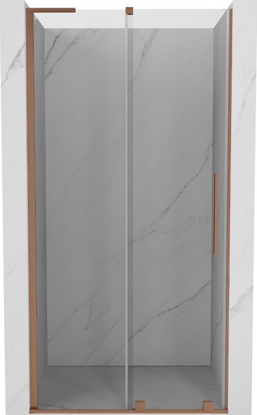 Mexen Velar L posuvné sprchové dveře 90 cm, transparentní, kartáčovaná měď - 871-090-003-01-65