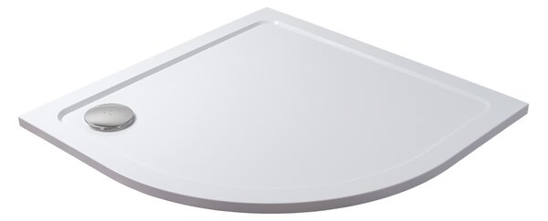 THOR Sprchová vanička z litého mramoru, čtvrtkruh, R550 90x90x3 - levý odpad
