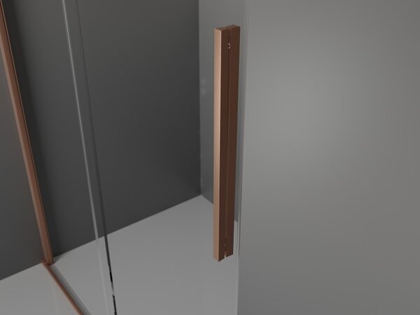 Mexen Velar L posuvné sprchové dveře 90 cm, transparentní, kartáčovaná měď - 871-090-003-01-65