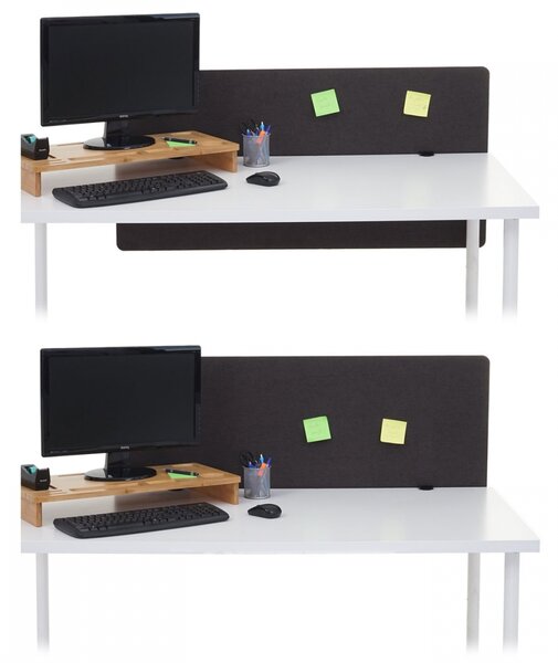 Akustický panel na stůl HWC-G75 - dvoustěnná látka/textil - 60x120 - hnědo-šedá