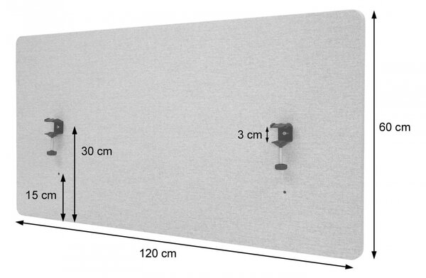 Akustický panel na stůl HWC-G75 - dvoustěnná látka/textil - 60x120 - hnědá