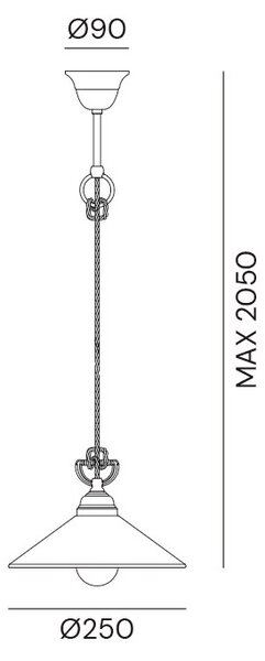 Il Fanale 212.08.OV Tabia, závěsné svítidlo z mosazi a bílé skla, 1x15W LED E27, průměr 25cm
