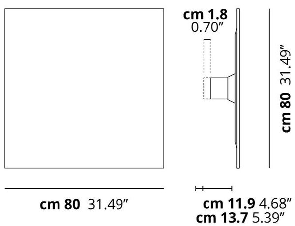 Lodes 16749 1023 Puzzle Mega Square Large, bílé svítidlo pro nepřímé osvětlení, 4x15W LED 2700/3000K stmívatelné, 80x80cm